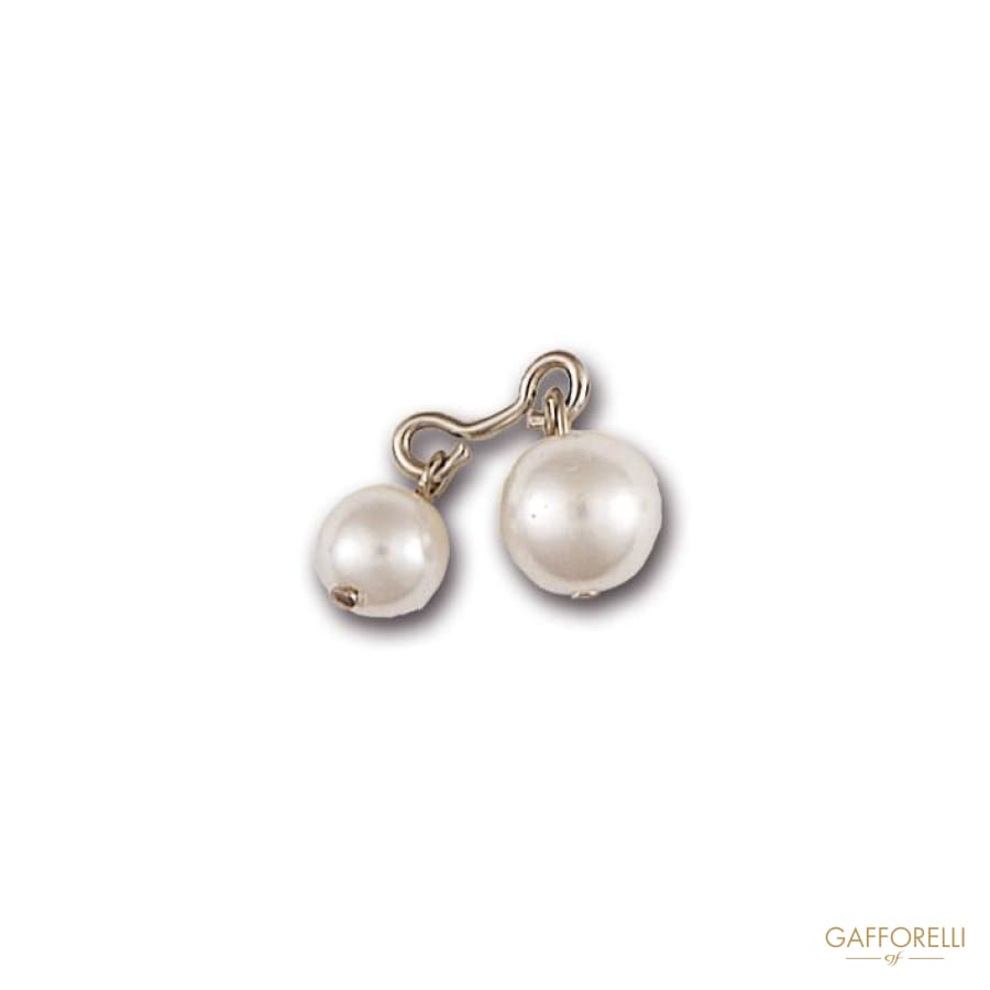 Metal Cufflink with 2 Pearls 1 Cm - Art. 6203 Gem women