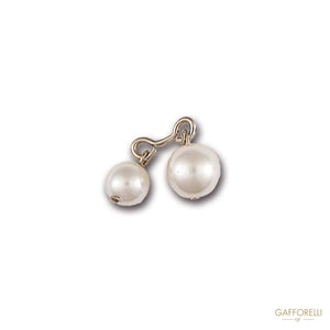 Metal Cufflink with 2 Pearls 1 Cm - Art. 6203 Gem women