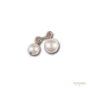 Metal Cufflink With 2 Pearls 1 Cm - Art. 6203 Gem women