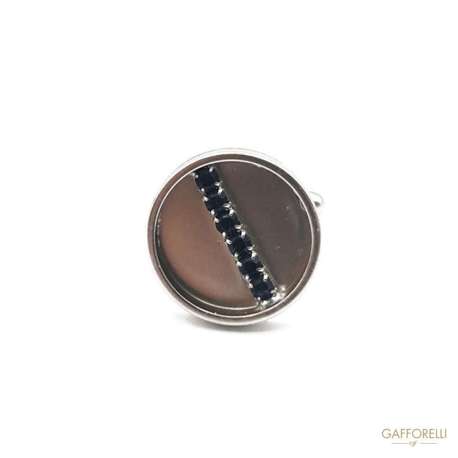 Metal Cufflink With Central Rhinestones - Art. A274 women