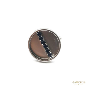 Metal Cufflink with Central Rhinestones - Art. A274 women