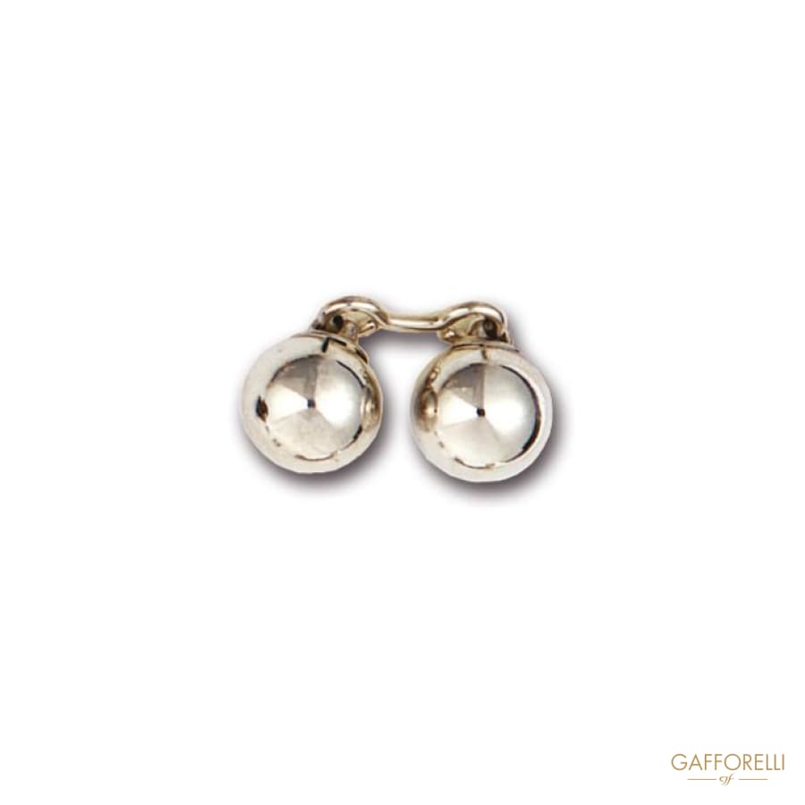 Metal Cufflink Decorated with 2 Beads 1.5 Cm - Art. 4680