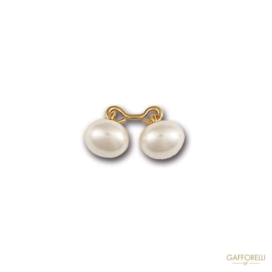 Metal Cufflink Decorated with Pearls 1 Cm - Art. 6166 Gem
