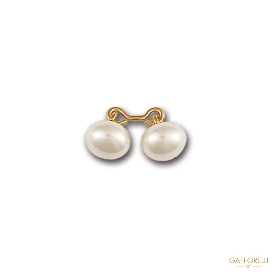 Metal Cufflink Decorated with Pearls 1 Cm - Art. 6166 Gem