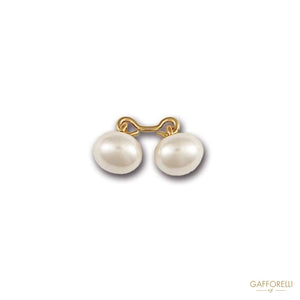 Metal Cufflink Decorated with Pearls 1 Cm - Art. 6166 Gem