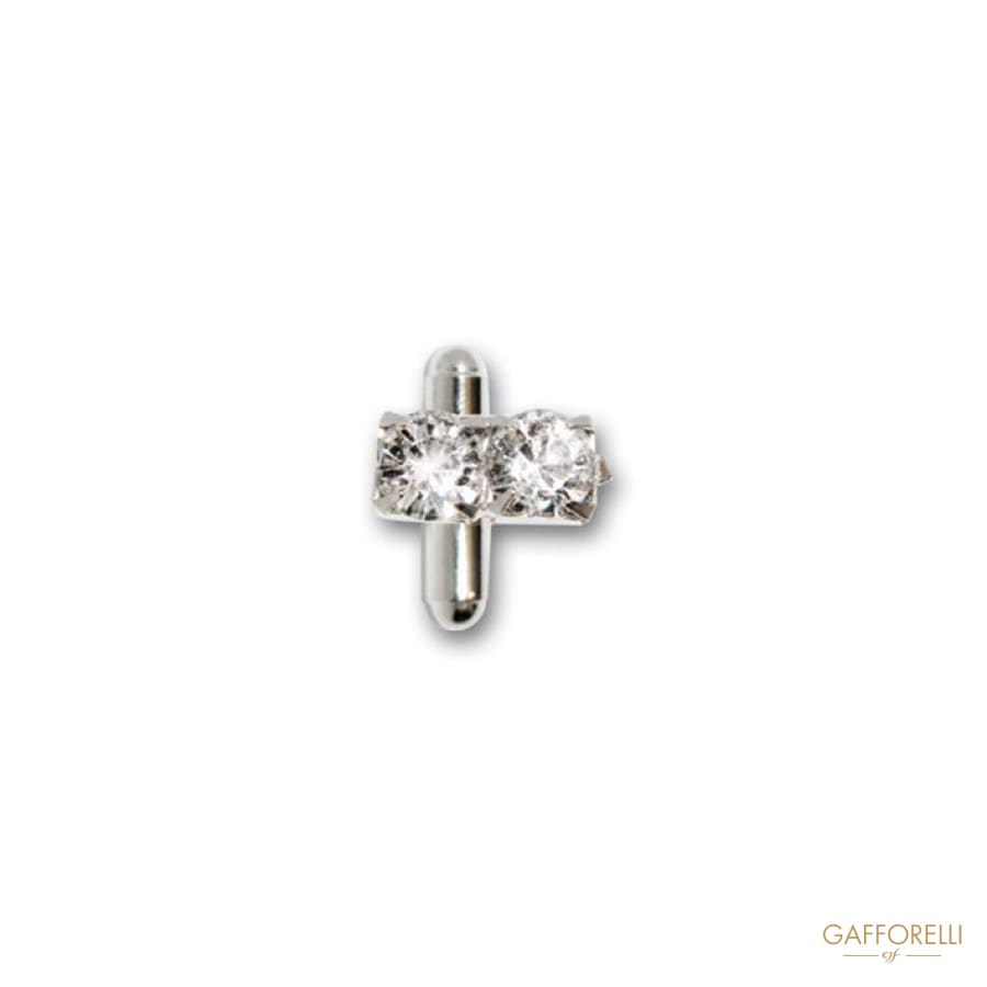 Metal Cufflink Decorated with Swarovski 1.5 Cm - Art. 5533