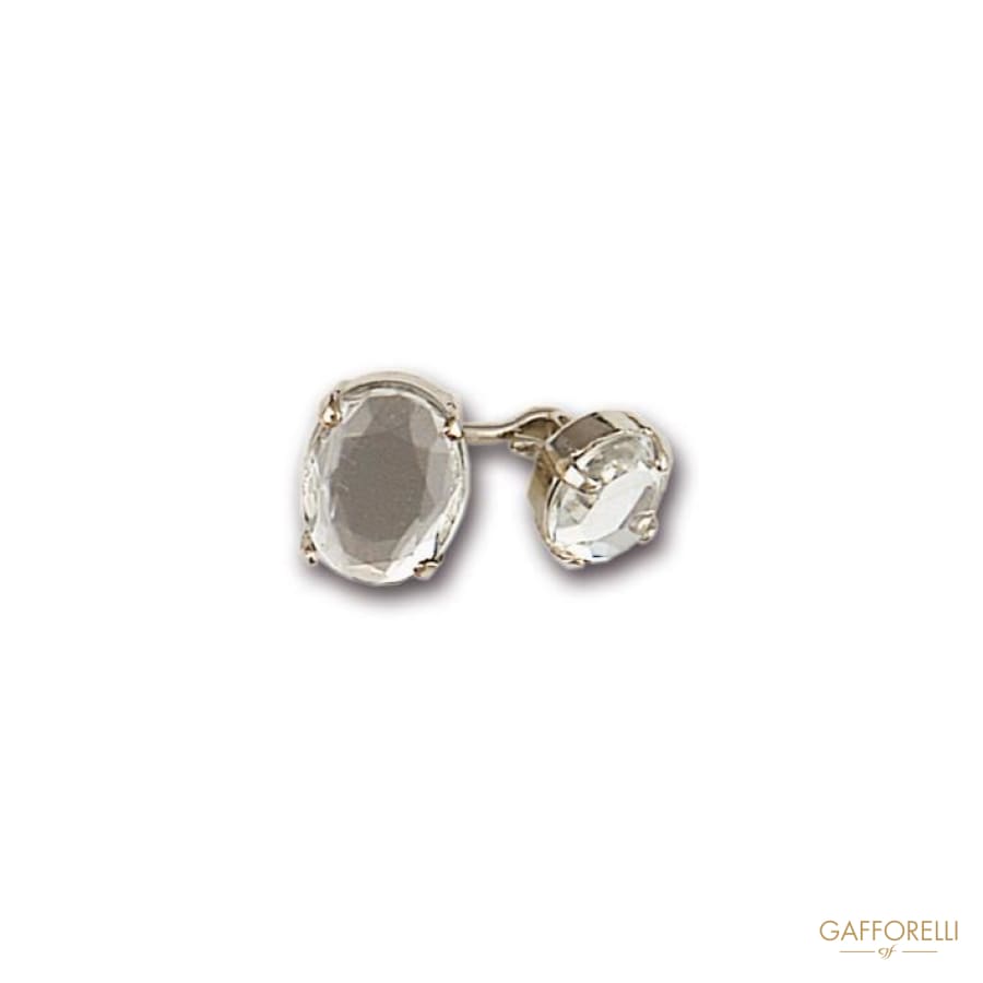 Metal Cufflink Decorated with Swarovski 1 Cm - Art. 3393