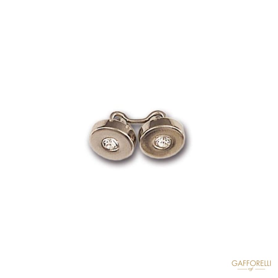 Metal Cufflink Decorated With Swarovski 1 Cm - Art. 3582 Gem