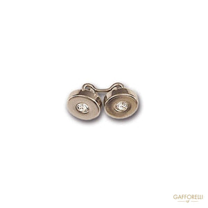 Metal Cufflink Decorated with Swarovski 1 Cm - Art. 3582