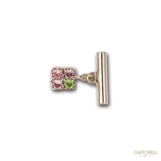 Metal Cufflink Decorated with Swarovski - Art. 3739 Gem