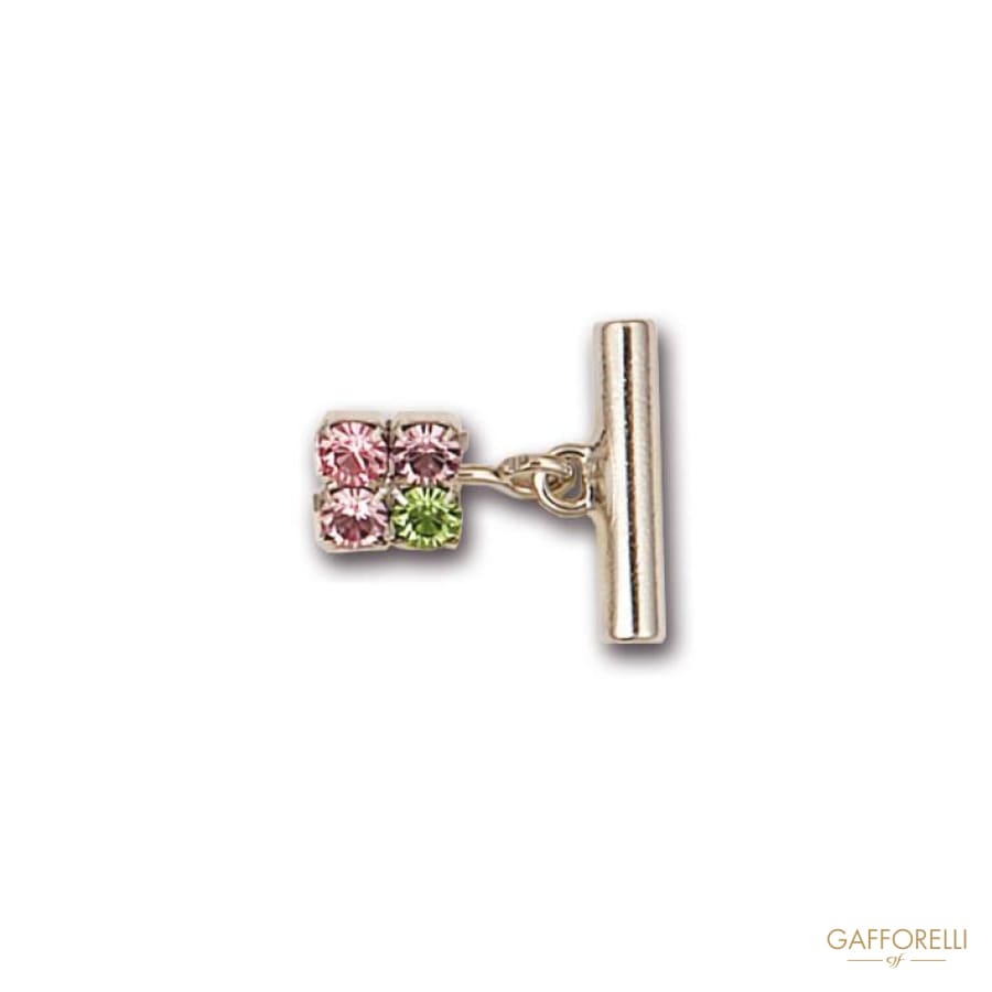 Metal Cufflink Decorated With Swarovski - Art. 3739 Gem