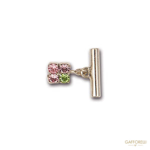 Metal Cufflink Decorated with Swarovski - Art. 3739 Gem