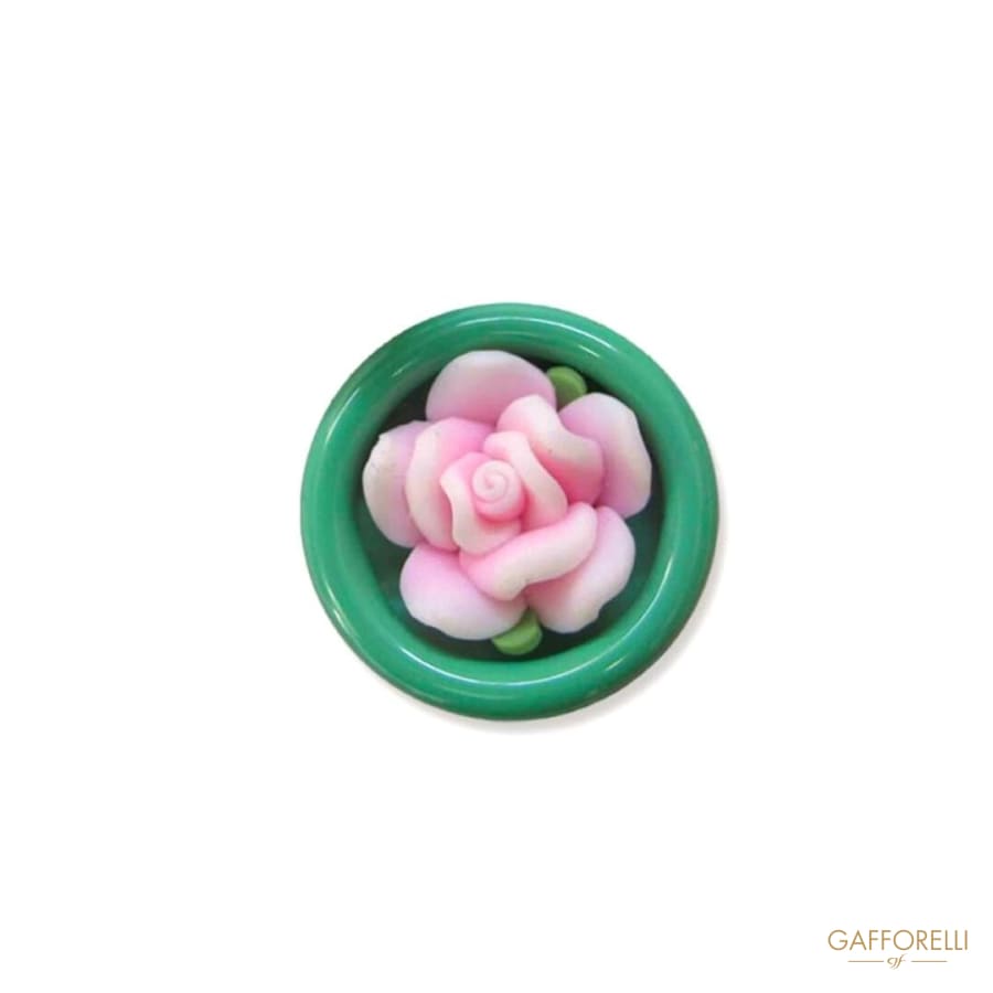 Metal Enameled Buttons With Rose - Art. 6964 metal buttons