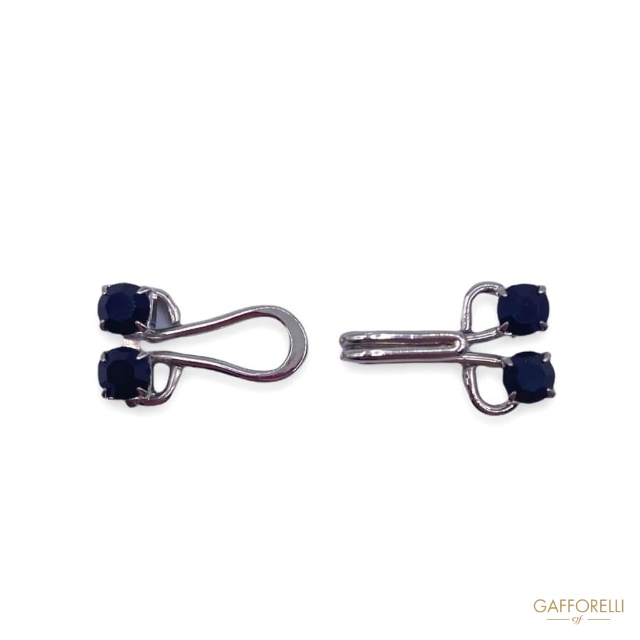 Metal Hook with Black Rhinestones 3596 - Gafforelli Srl