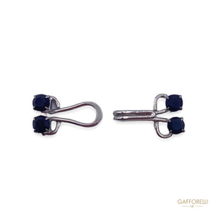 Metal Hook with Black Rhinestones 3596 - Gafforelli Srl