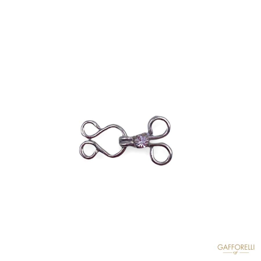 Metal Hook with one Swarovski 3594 - Gafforelli Srl BLACK