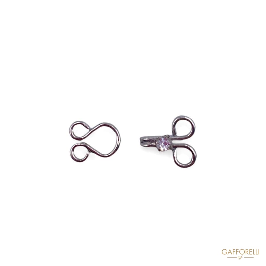 Metal Hook with one Swarovski 3594 - Gafforelli Srl BLACK