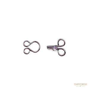 Metal Hook with one Swarovski 3594 - Gafforelli Srl BLACK