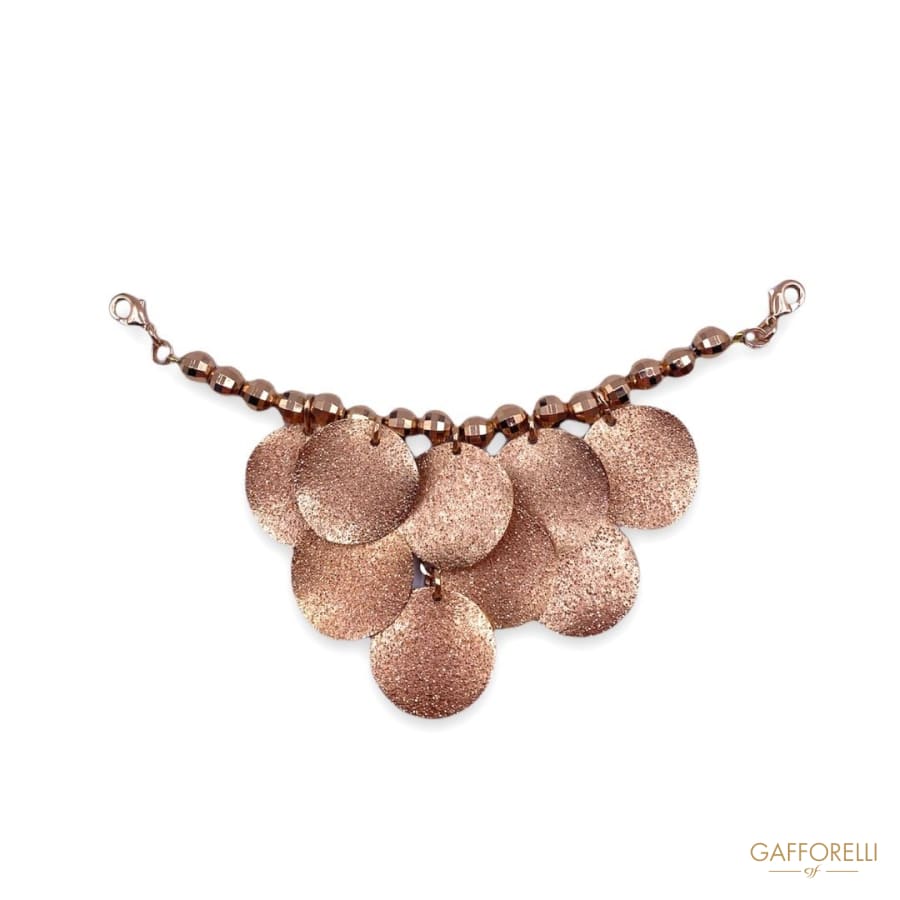 Metal Neckline With Beads And Shiny Plates E254 - Gafforelli