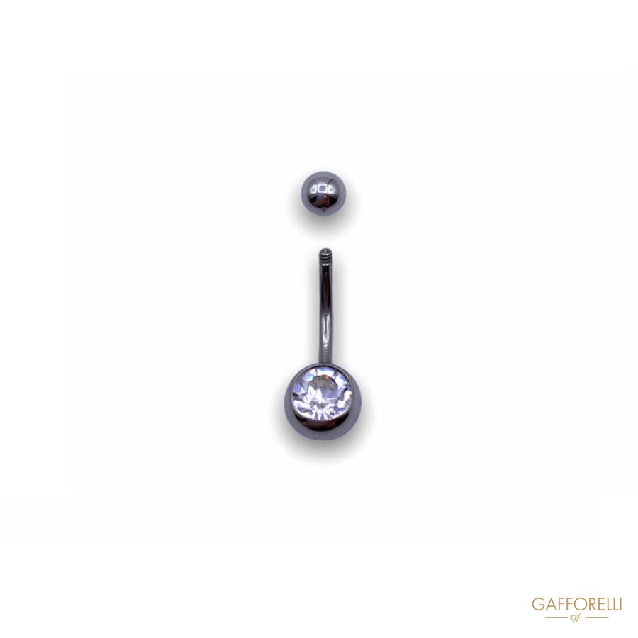 Metal Piercing With Rhinestone And Bead U248 - Gafforelli