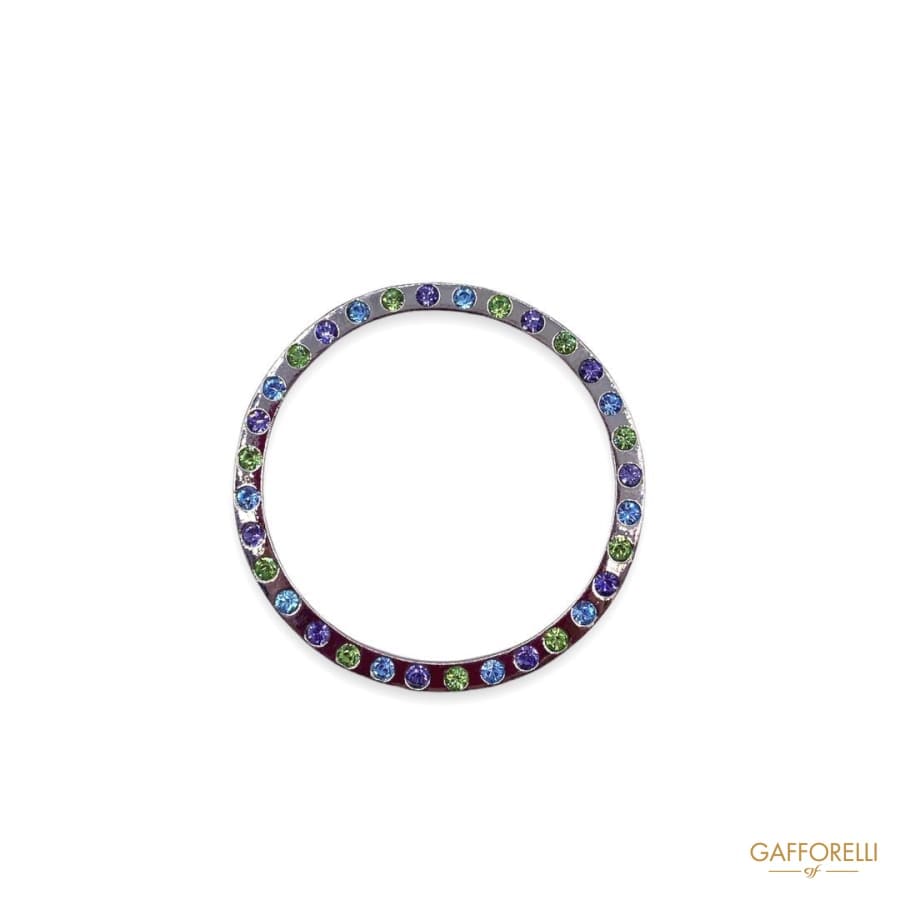 Metal Ring with Multicolor Rhinestones 5102 - Gafforelli