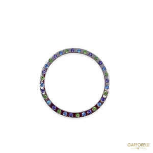 Metal Ring With Multicolor Rhinestones 5102 - Gafforelli Srl
