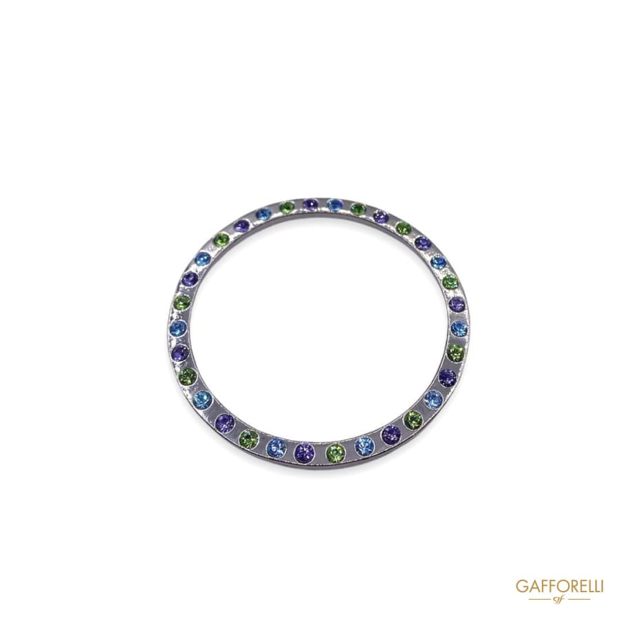 Metal Ring With Multicolor Rhinestones 5102 - Gafforelli Srl