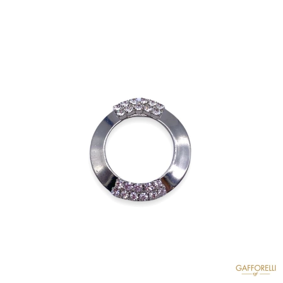 Metal Ring With Rhinestones 3338 - Gafforelli Srl rings