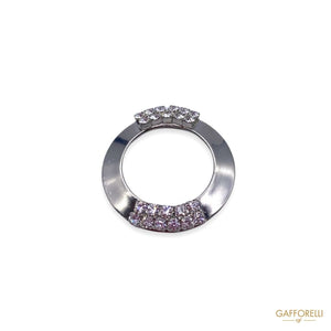 Metal Ring With Rhinestones 3338 - Gafforelli Srl rings