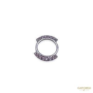 Metal Ring With Rhinestones 3998 - Gafforelli Srl rings