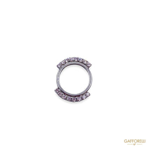 Metal Ring With Rhinestones 3998 - Gafforelli Srl rings