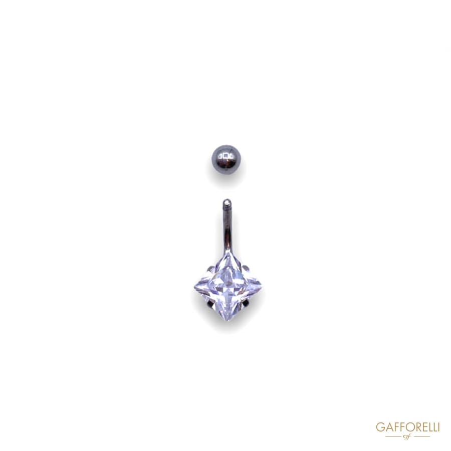 Micro Piercing with Sphere and Square Rhinestones U299-