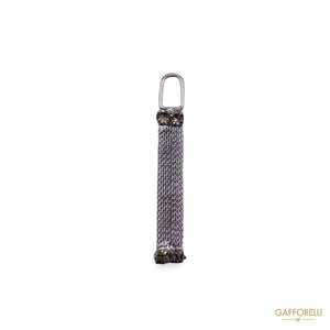 Milanese Chain Zip Puller With Crystal Rhinestones 5950 -