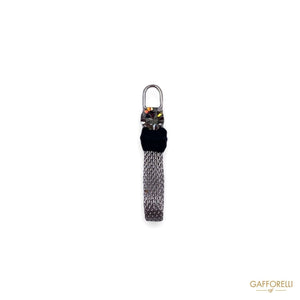 Milanese Chain Zip Puller With Swarovski 5951 - Gafforelli