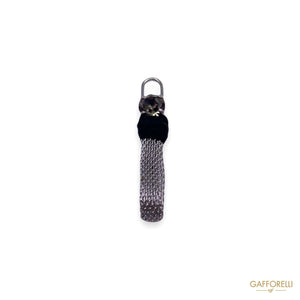 Milanese Chain Zip Puller With Swarovski 5951 - Gafforelli