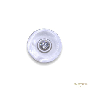 Mother Of Pearl Button With Central Swarovski 896 -