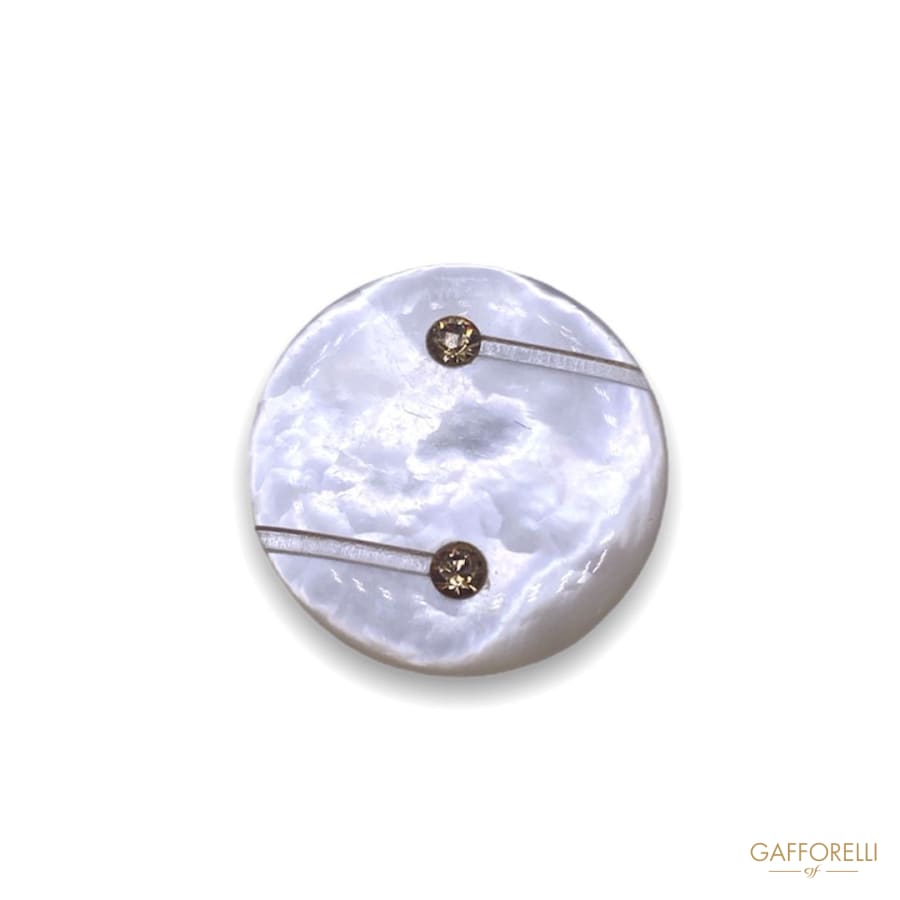 Mother Of Pearl Button With Swarovski And Hook 924 -