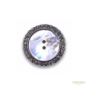 Mother Of Pearl Button In Zink Alloy With Swarovski Chain