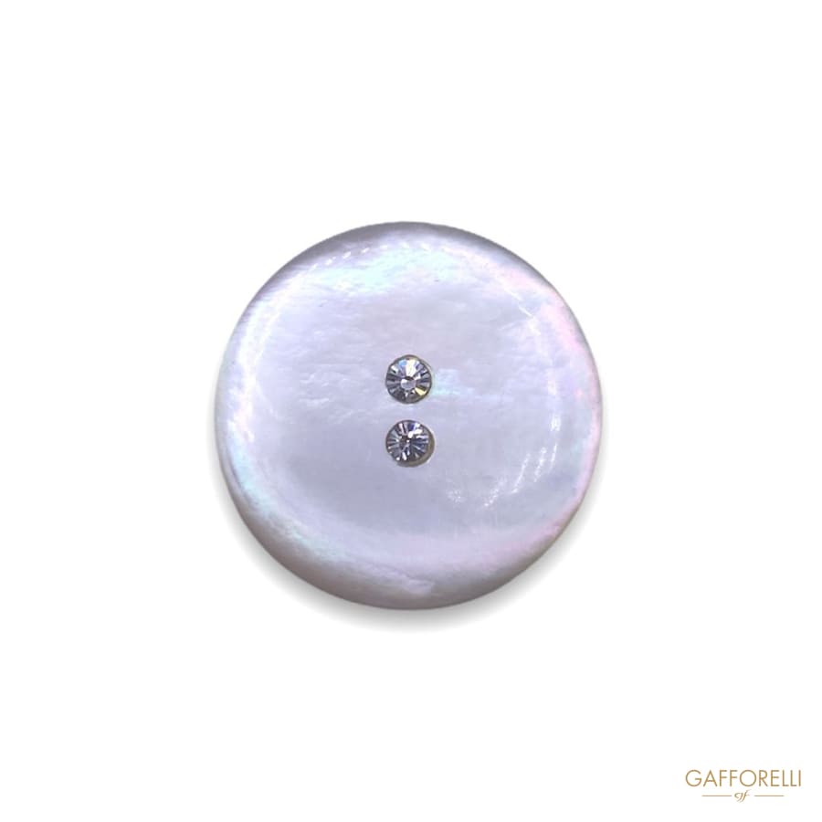 Mother of Pearl Buttons with Two Rhinestones 590