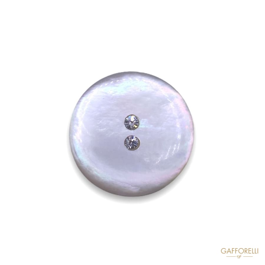 Mother Of Pearl Buttons With Two Rhinestones 590 -