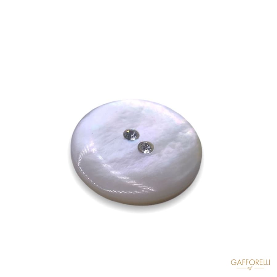 Mother of Pearl Buttons with Two Rhinestones 590