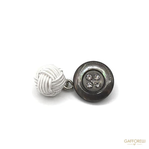 Mother Of Pearl And Fabric Cufflink - Art. G103 women