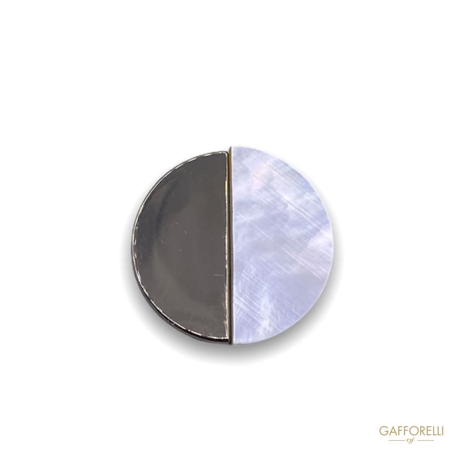 Mother of Pearl and Gold Metal Button 801 - Gafforelli Srl