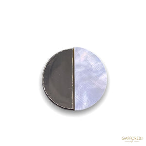 Mother Of Pearl And Gold Metal Button 801 - Gafforelli Srl