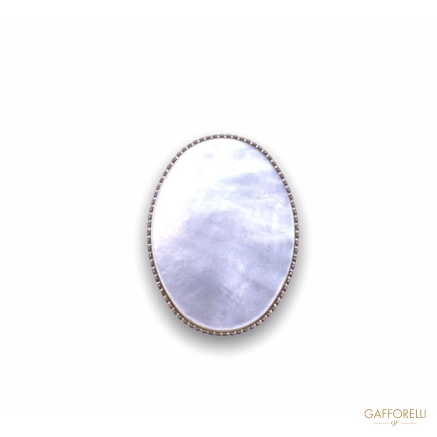 Mother of Pearl Oval Buttons with Metal Base 823