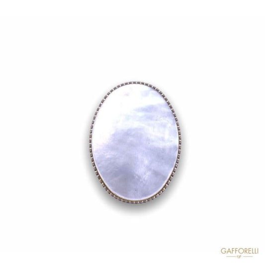 Mother of Pearl Oval Buttons with Metal Base 823