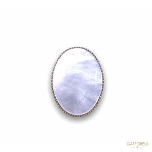 Mother Of Pearl Oval Buttons With Metal Base 823 -