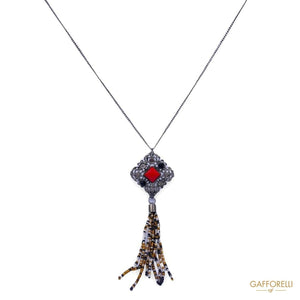 Necklace with Large Luminous Pendant C283 - Gafforelli Srl