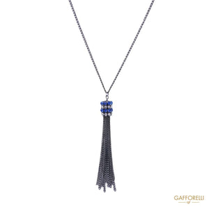 Necklace With Tassel And Rhinestones (100pz) C182 -