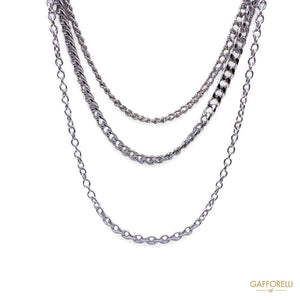 Necklace with Three Types of Chains C286 - Gafforelli Srl